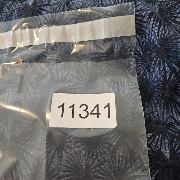 Ted Baker Shirt Men Size 5 Flip‎ Cuff Button Up Long Sleeve Leaf Print Blue Tone - Picture 12 of 12